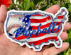 Baseball USA Flag Vinyl Decal - Base Ball Bumper Sticker