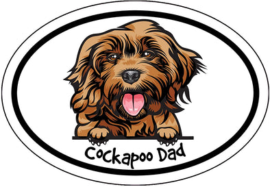 Oval Cockapoo Dad Decal - Dog Breed Bumper Sticker