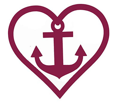 Custom Heart Nautical Anchor Boat Bumper Sticker-WickedGoodz