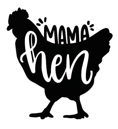 WickedGoodz Custom Mama Hen Chicken Vinyl Decal - Personalized Hen Sticker - Pick Your Size and Color-WickedGoodz