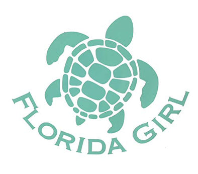 Custom Sea Turtle Florida Girl Vinyl Decal - Beach Bumper Sticker, for Tumblers, Laptops, Car Windows - Personalized FLA Gift-WickedGoodz
