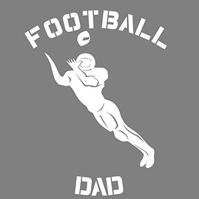 WickedGoodz White Football Dad Decal Transfer - Sports Bumper Sticker - Perfect Football Father Gift-WickedGoodz