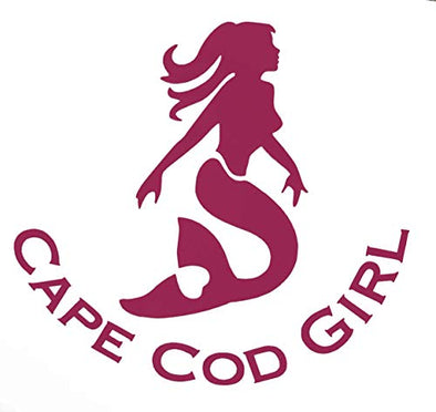 Custom Mermaid Cape Cod Girl Vinyl Decal - Nautical Beach Bumper Sticker, for Tumblers, Laptops, Car Windows - Personalized Cape Cod Gift-WickedGoodz