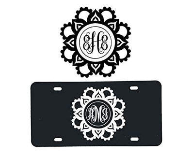 Custom Gift Pack Monogram Initial Decal and License Plate-WickedGoodz