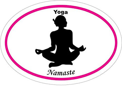 WickedGoodz Oval Vinyl Namaste Yoga Decal - Yoga Bumper Sticker-WickedGoodz