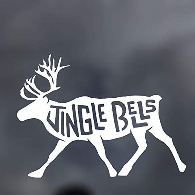 Jingle Bell Reindeer Vinyl Decal Window Sticker-WickedGoodz