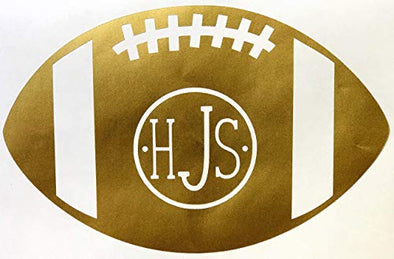 Custom Vinyl Monogram Football Decal - Personalized Initial Sticker - Pick Letters, Size, Color-WickedGoodz