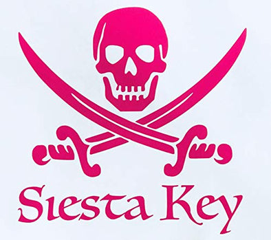 Siesta Key Florida Vinyl Pirate Decal Bumper Sticker-WickedGoodz