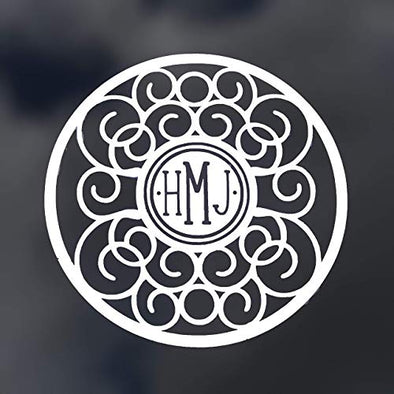 Custom Circle Mandala Monogram Decal-WickedGoodz