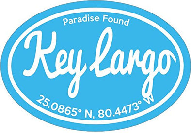 Oval Paradise Found Key Largo Vinyl Window Sticker - Florida Keys Bumper Sticker - Island Decal - Perfect Island Beach Vacation Souvenir Gift-WickedGoodz