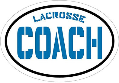 WickedGoodz Oval Vinyl Blue Lacrosse Coach Decal - Lax Bumper Sticker - Perfect Sports Coach Player Gift-WickedGoodz