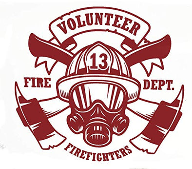 Custom Volunteer Firefighter Vinyl Decal - Fireman Bumper Sticker, for Laptops or Car Windows - Pick Size and Color Vinyl Transfer-WickedGoodz