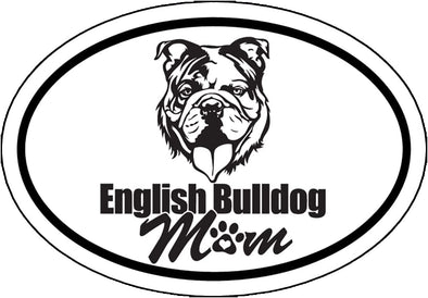 Oval I Love My English Bulldog Magnet - Dog Magnetic Car Decal