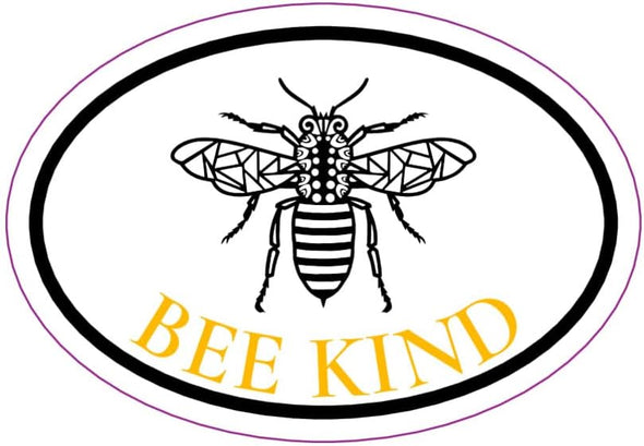 Oval Bee Kind Magnet - Honey Bee Magnetic Car Decal