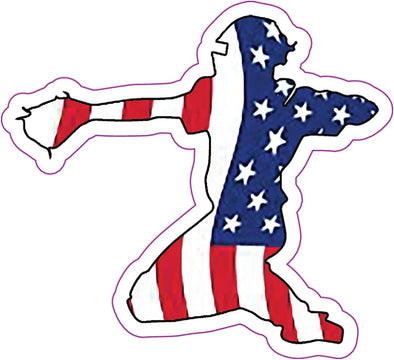 Baseball Catcher Magnet - American Flag