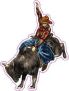 Rodeo Bullfighter Vinyl Decal - Cowboy Bumper Sticker