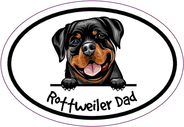 Oval Rottweiler Dad Magnet - Dog Breed Magnet