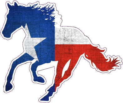 Texas Flag Horse Vinyl Decal - Western Bumper Sticker