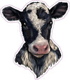 Holstein Cow Calf Vinyl Decal - Farming Bumper Sticker