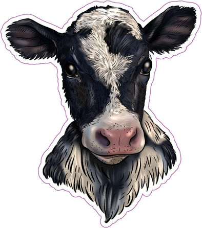 Holstein Cow Calf Vinyl Decal - Farming Bumper Sticker