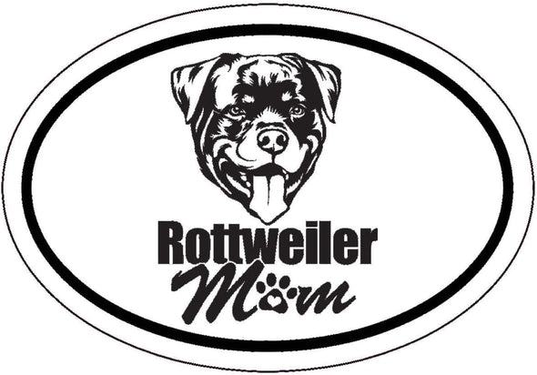 Oval Rottweiler Mom Decal - Dog Mom Bumper Sticker