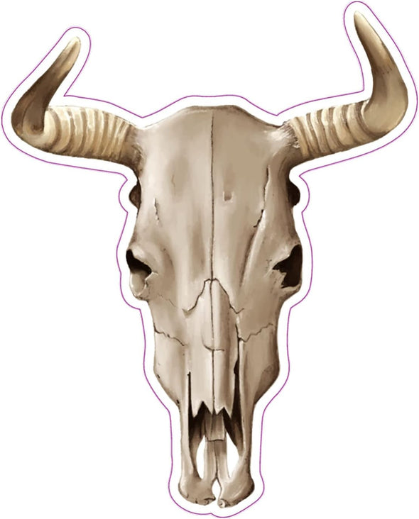 Bull Skull Vinyl Decal - Southwestern Cattle Bumper Sticker