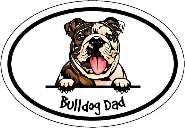 Oval Bulldog Dad Magnet - Dog Breed Magnet