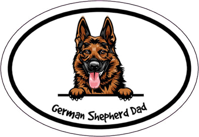 Oval Brown German Shepherd Dad Magnet