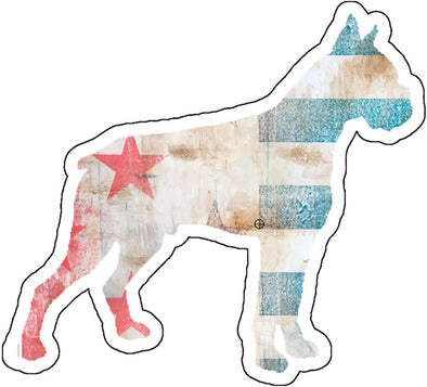 Boxer Distressed Flag Vinyl Decal - Dog Breed Bumper Sticker