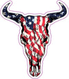 American Flag Cow Skull Magnet - Patriotic Western Magnetic