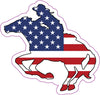 American Flag Cowgirl Vinyl Decal - Patriotic Horse Bumper Sticker