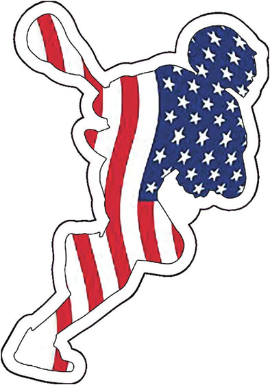 Lacrosse Player Magnet - Lax American Flag