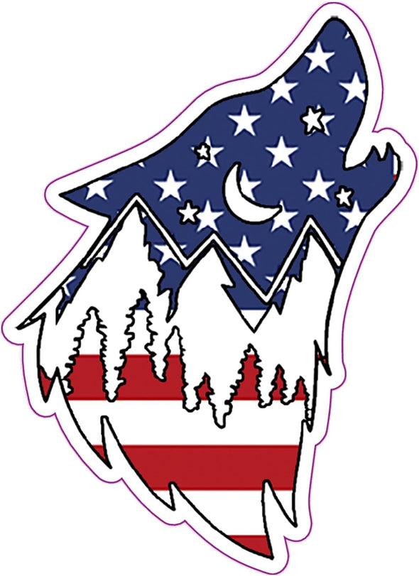 Wolf Wilderness Magnet - American Flag Mountain Magnet