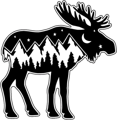 Moose Wilderness Magnet - Mountain Magnetic Car Decal