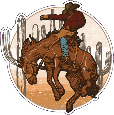 Rodeo Cowboy Vinyl Decal - Western Bumper Sticker