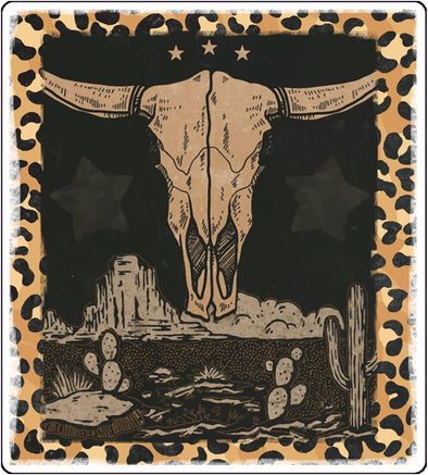 Steer Skull Desert Vinyl Decal - Western Bumper Sticker