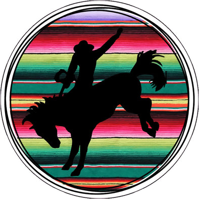 Serape Cowboy Vinyl Decal - Western Bumper Sticker