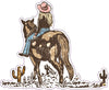 Cowgirl Desert Vinyl Decal - Western Bumper Sticker