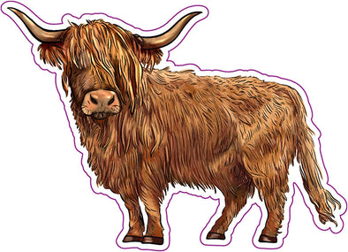 Scottish Highlander Cow Vinyl Sticker