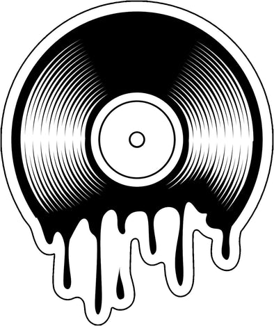 Retro Dripping Vinyl Record Decal - Music Bumper Sticker