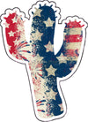 American Flag Cactus Vinyl Decal - Western Bumper Sticker