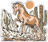 Pink Desert Horse Vinyl Decal - Western Bumper Sticker