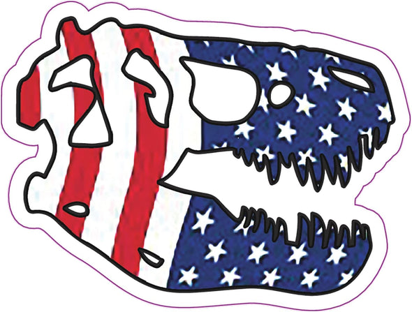 Dinosaur Skull Magnet - American Flag Rex Magnet
