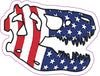 Dinosaur Skull American Flag Vinyl Decal - Patriotic Rex Bumper Sticker