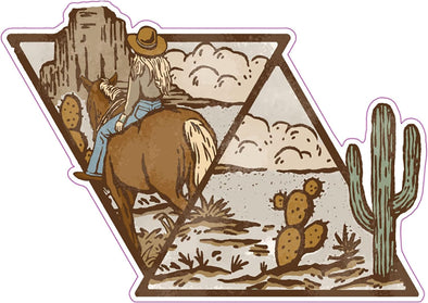 Western Cowgirl Vinyl Decal - Southwestern Bumper Sticker