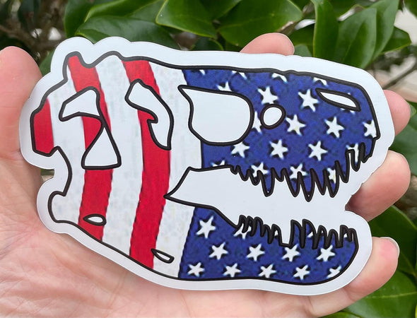 Dinosaur Skull Magnet - American Flag Rex Magnet