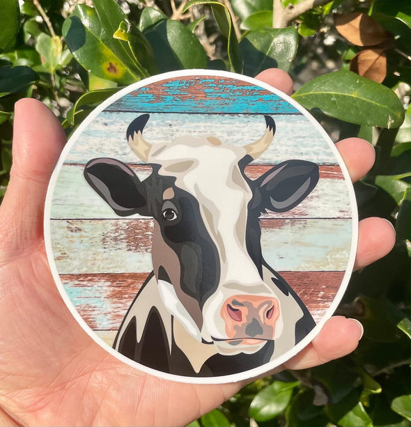 Funny Cow Vinyl Decal - Farming Bumper Sticker