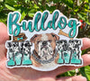 English Bulldog Mom Vinyl Decal - Drawn Dog Breed Bumper Sticker