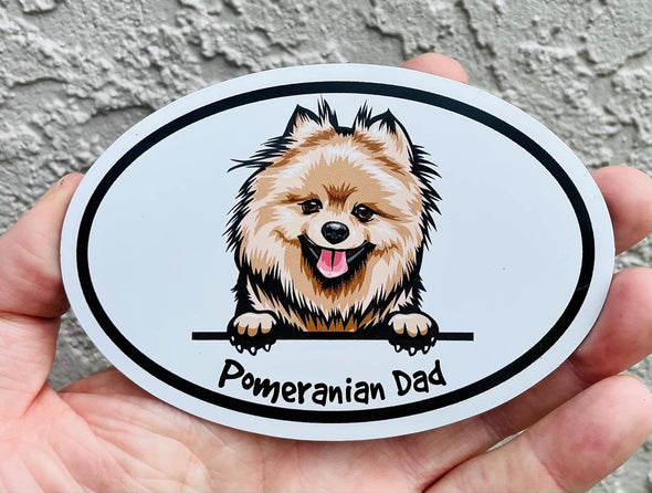 Oval Pomeranian Dad Magnet - Dog Breed Magnet