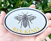 Oval Bee Kind Magnet - Honey Bee Magnetic Car Decal